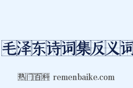 毛泽东诗词集反义词是什么意思的图片